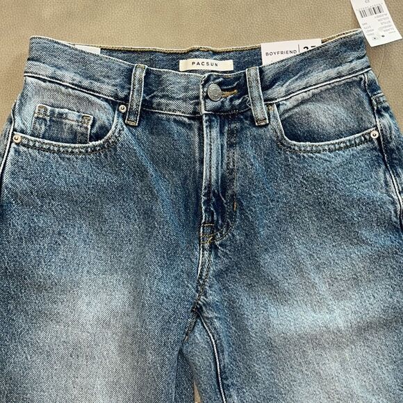 PacSun Eco Medium Blue Ripped Boyfriend Jeans Size 23 NWT - Picture 6 of 15